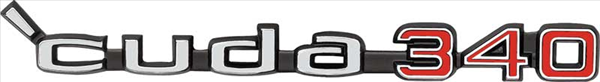 VC2271 - 1970-1971 Barracuda Cuda 340 Shaker Hood Scoop Emblem. 3 pin