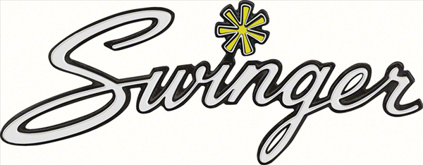 VC419 - 1970-1975 Swinger FENDER / QUARTER / TRUNK emblem. Four stud emblem. Fits various years fender, quarter and trunk. See below for fitment.