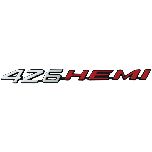 VC8765 - 1971 Charger 426 HEMI hood emblem with Power Bulge hoods and 1970-1971 Challenger with Rallye hoods.