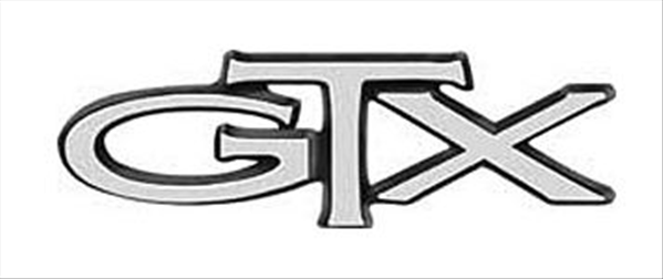 VC518 - 1967 GTX Fender emblem. Brushed Satin finish with flat black edges. Includes hardware. 2785518 - Mopar emblem product image