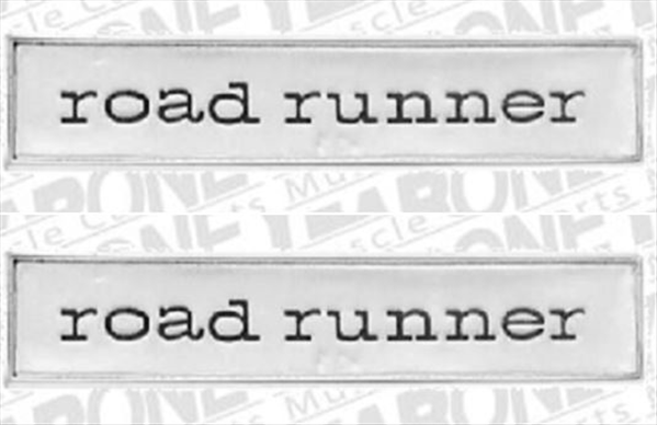 VC161P - 1968 1969 road runner door, dash, or decklid emblem pair. Includes hardware