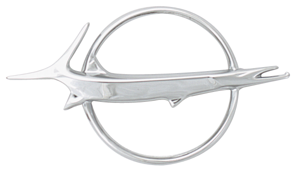 VC4610 - 1967 - 1968 Barracuda Hood emblem and 1967 Barracuda trunk lid emblem.