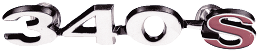 VC183 - Reproduction 340-S fender emblem for 1969 Barracuda models. Order two per car.