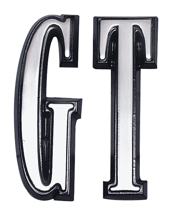 VC184GTBLK - 1968 Dart GT Hood and Trunk Lid Letter Set, Black. Includes mounting hardware. - Mopar emblem product image