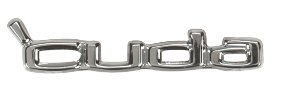 VC195 - 1970-1974 Cuda door panel emblems PAIR. Brushed finish with black edges.