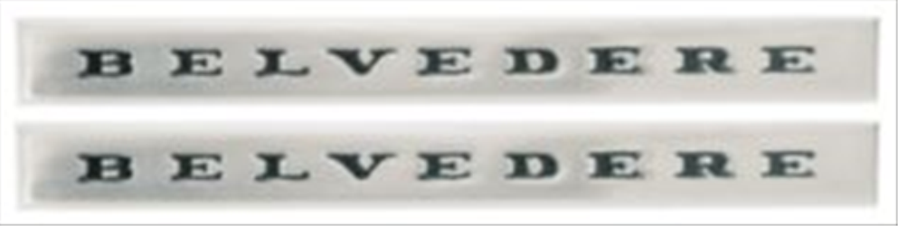 VC2115P - Reproduction Belvedere fender emblem for 1967 GTX Belvedere models.