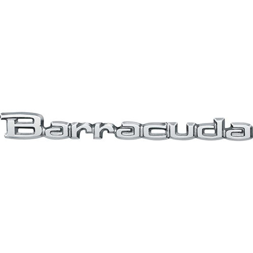 VC0876 - 1968 Barracuda Trunk Lid emblem. Chrome with Black Edges Attaches by 3 pins. Made in USA