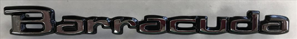 VC426POL - 1971-74 Barracuda 3 PIN Door and tail panel emblem. Polished finish with Black accents. Includes Hardware. 3505456