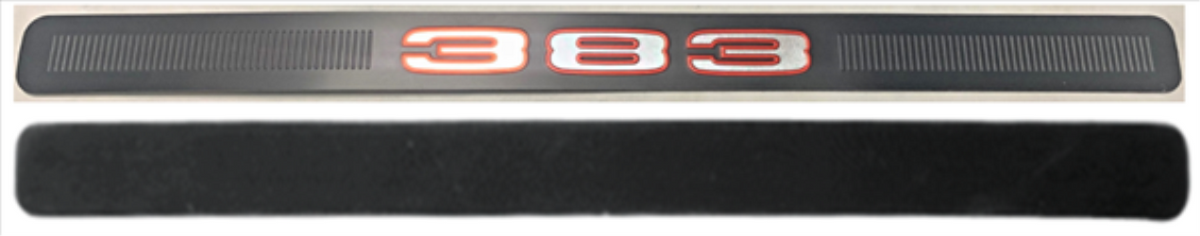 VC8653383 - 1970 Road Runner and GTX Back of Hood 383 Emblem with Backing Plate.