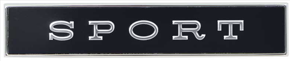 VC9083T - 1968 Sport Satellite SPORT Fender Emblem. Adhesive Backed.
