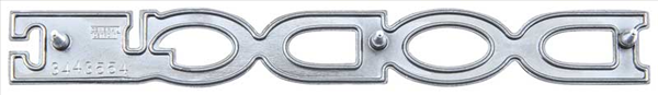 VC3554 - Fits various 1971 Dart Swinger and Demon  models Hood and Trunk. 3443554 3 Pin Emblem 5 1/4" long 11/16 tall.
