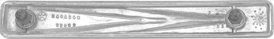 VC4348 - 1971-1972 Charger front bumper Arrow emblem.  Includes hardware.