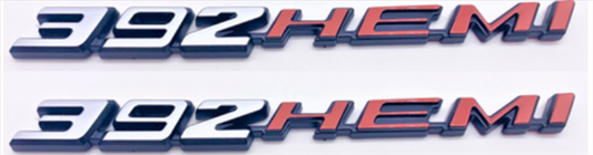 VC392HPSP - 2008- Present Challenger Charger Retro 426 HEMI Emblem for Hood, Shaker, or Fender. Silver with Hemi orange.