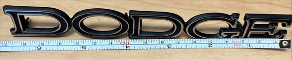 VC64442 - 1969 Dart DODGE Hood and 1971 Trunk emblem.  Verify Length.  6 11/16" long x 13/16" tall