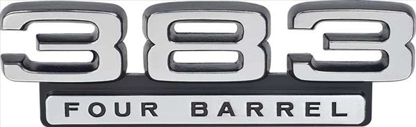 VC9804 - 1966 Charger 383 Four Barrel fender emblem with black accent. Each. OE 2579804 - Mopar emblem product image