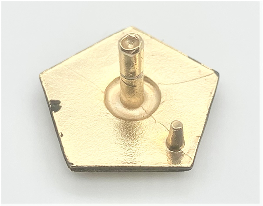 VC5798 - 1963-1966 A B C-body models Pentastar emblem.  Fits Passenger side Fender on various Mopar models.  Constructed of Brass plated metal as original.