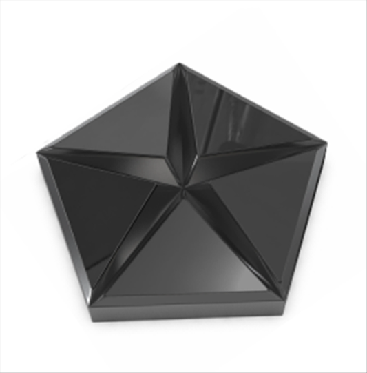 MY2TBLK - 1967- Current Mopar Black MOPAR Pentastar emblem. Adhesive Backed. Fits Passenger side Fender on various Mopar models. Constructed of black plastic with black foil face.