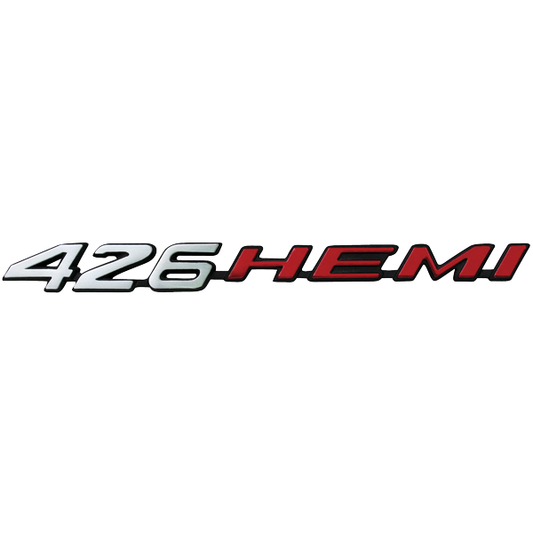 VC8765 - 1971 Charger 426 HEMI hood emblem with Power Bulge hoods and 1970-1971 Challenger with Rallye hoods.