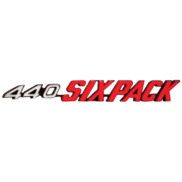 VC2492 - 1970-1971 Challenger Passenger Side 440 Six Pack Emblem for models with a Shaker Hood. - Mopar emblem product image
