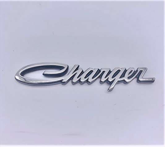 VC0687T - 1972 Charger fender emblem for SE models and 1972-1974 Charger Trunk Lid emblem.