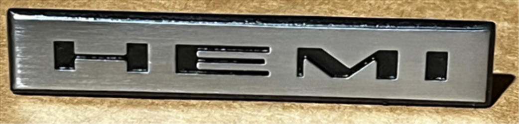 VC0867 - Reproduction HEMI decklid emblem for 1967 - 1969 Plymouth B-Body models. - Mopar emblem product image