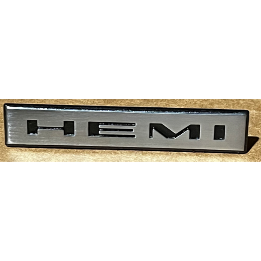 VC0867 - Reproduction HEMI decklid emblem for 1967 - 1969 Plymouth B-Body models. - Mopar emblem product image