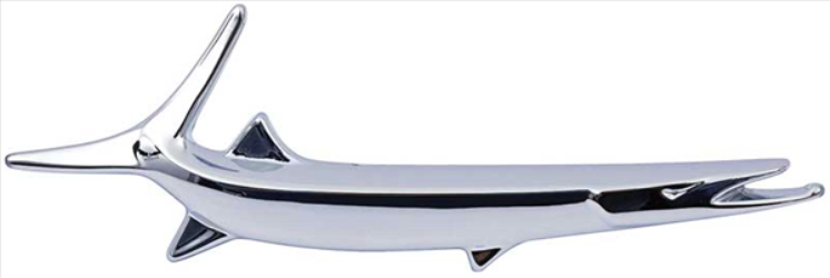 VC0877 - 1968 Barracuda Trunk Lid Fish Emblem. Fish Emblem only - Mopar emblem product image