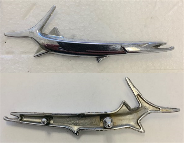 VC0877 - 1968 Barracuda Trunk Lid Fish Emblem. Fish Emblem only - Mopar emblem product image