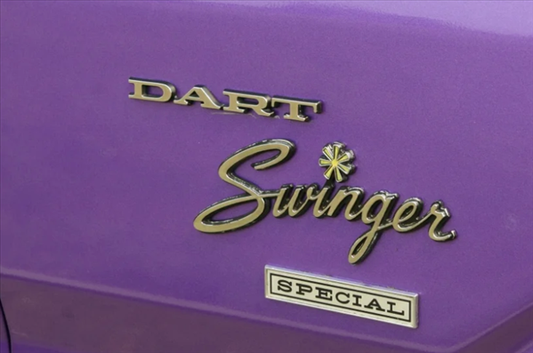 VC0983T - 1972-1976 Dart Swinger Special Fender Emblem. Adhesive Backed