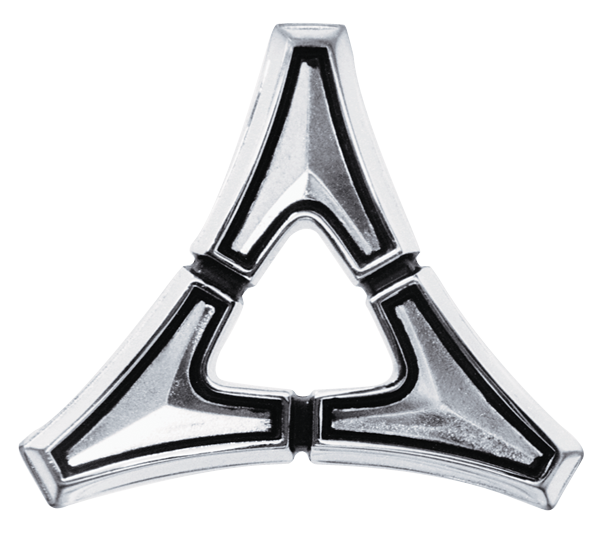 VC106 - 1965 Coronet Tri-Star fender emblem and 1967 Coronet 440 roof sail panel emblem for models with Vinyl roof. 2 pin, includes hardware. - Mopar emblem product image