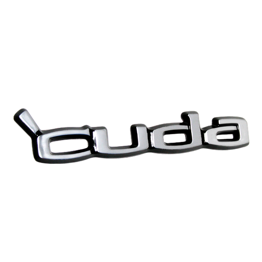 VC6960T - 1970 Cuda Tail Panel Emblem for Models Built After 04/01/70 and all 1971-1974 Models and 1972-1974 Cuda Fender Emblem. Adhesive Backed.