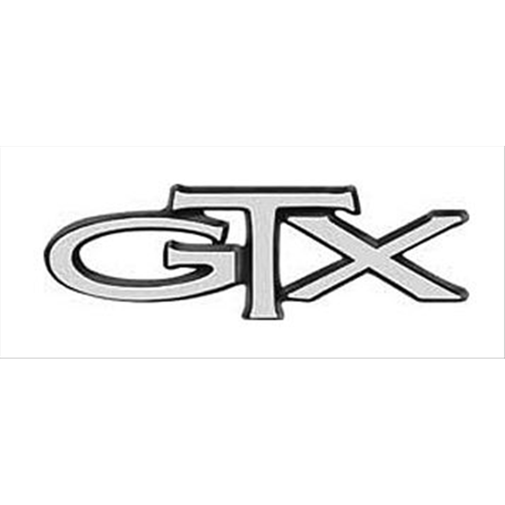 VC518 - 1967 GTX Fender emblem. Brushed Satin finish with flat black edges. Includes hardware. 2785518 - Mopar emblem product image