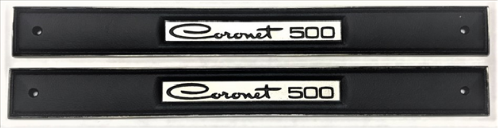 VC1184 - 1968 Coronet 500 Interior Upper Door Emblems. Pair. 2861184