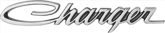 VC121 - 1969 Charger grille emblem. Except Charger 500. Includes all attaching hardware. Emblem located on the headlamp door of the 1969 Dodge Charger front grill assembly.
