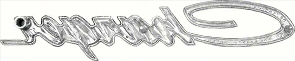 VC121 - 1969 Charger grille emblem.  Except Charger 500.  Includes all attaching hardware. Emblem located on the headlamp door of the 1969 Dodge Charger front grill assembly.