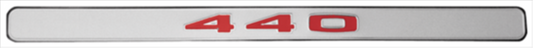 VC127 - Back-of-hood emblem, 1970 Road Runner and GTX, 440 lettering, reproduction.
