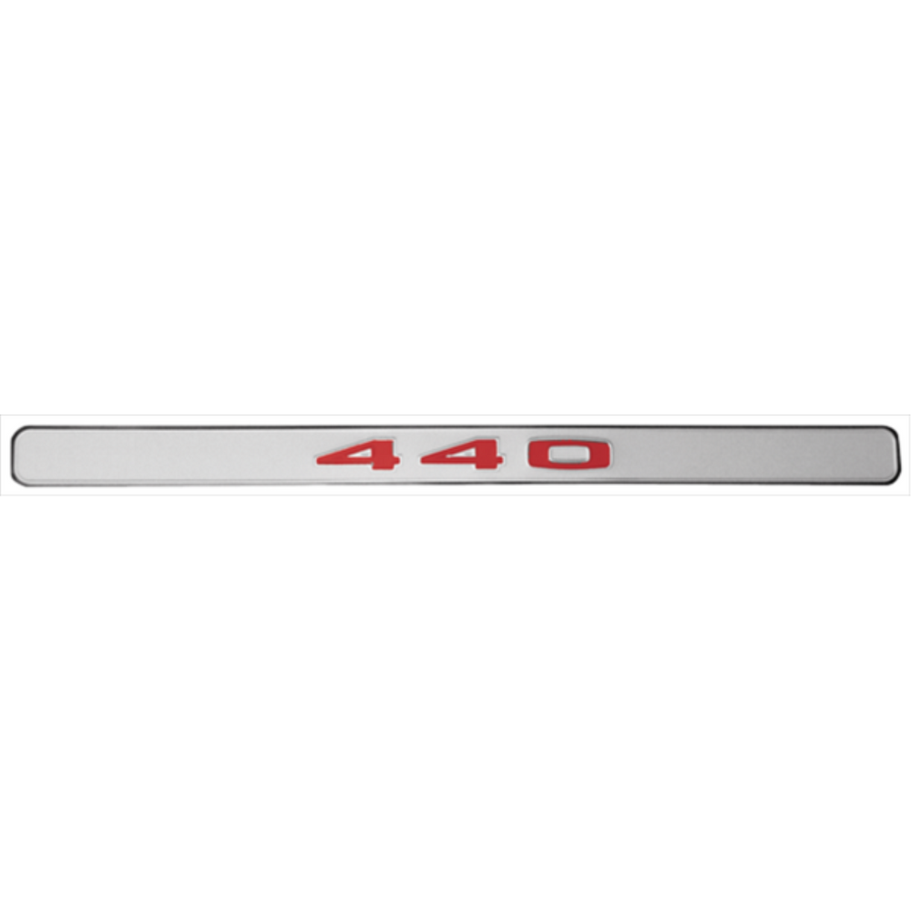 VC127 - Back-of-hood emblem, 1970 Road Runner and GTX, 440 lettering, reproduction. - Mopar emblem product image
