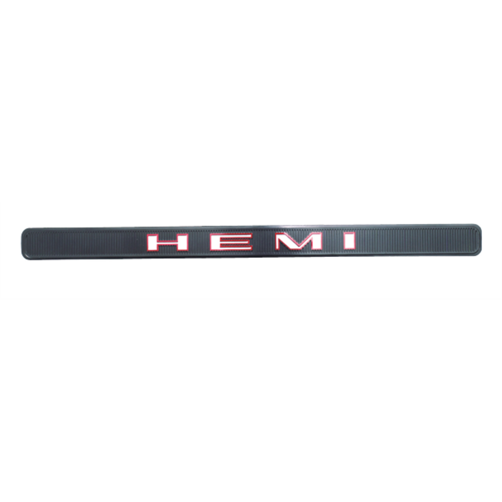VC128 - Back-of-hood emblem, 1970 Road Runner and GTX, HEMI lettering, reproduction. - Mopar emblem product image