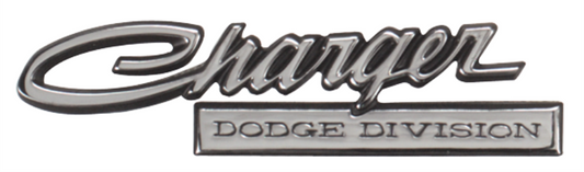 VC0035T - 1971 Charger Dodge Division Decklid Emblem. Adhesive Backed.