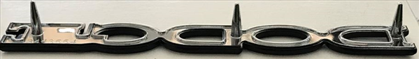 VC3554 - Fits various 1971 Dart Swinger and Demon  models Hood and Trunk. 3443554 3 Pin Emblem 5 1/4" long 11/16 tall.