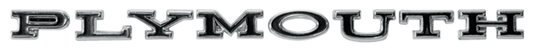 VC158 - P-L-Y-M-O-U-T-H tail panel letters for 1970 Belvedere / Road Runner / GTX and 1966 Belvedere station wagon models. PLYMOUTH  REPRO