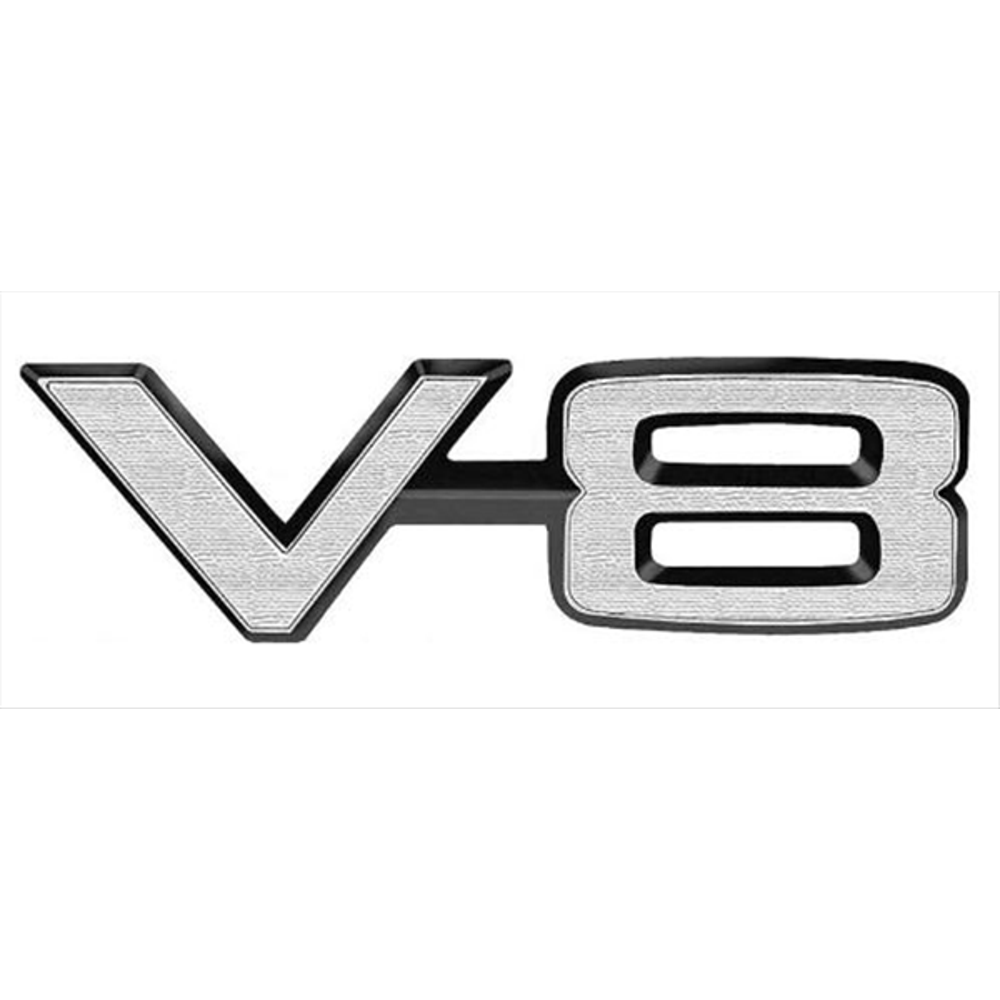 VC9748 - 1966 1967 1968 1969 1970 V8 Fender emblem. Retainers included. - Mopar emblem product image