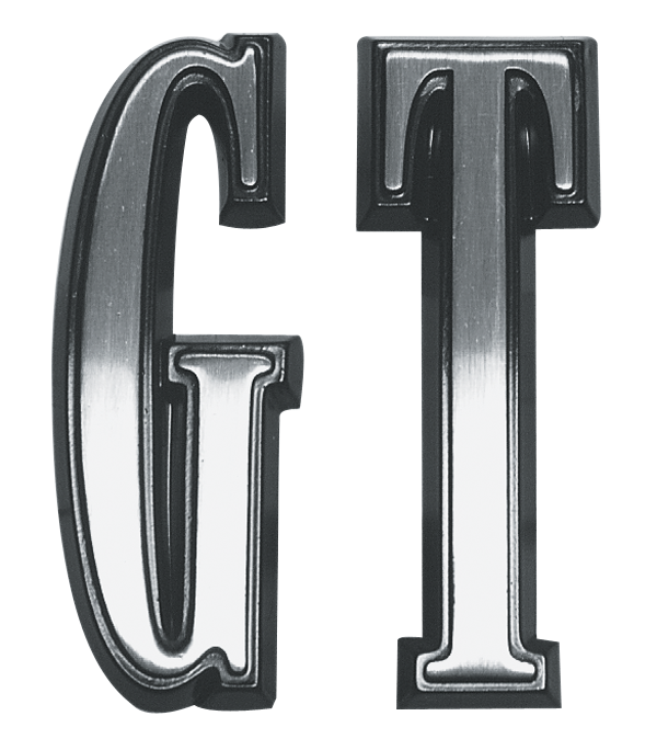 VC174GTBLK - 1968 Dart GT Fender Letter Set. Black. includes mounting hardware. - Mopar emblem product image