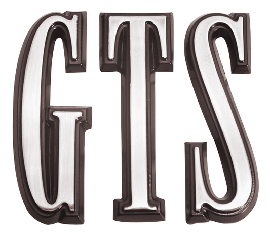 VC184BLK - 1968 Dart GTS Hood and Trunk Lid Letters, Black. Includes mounting hardware.