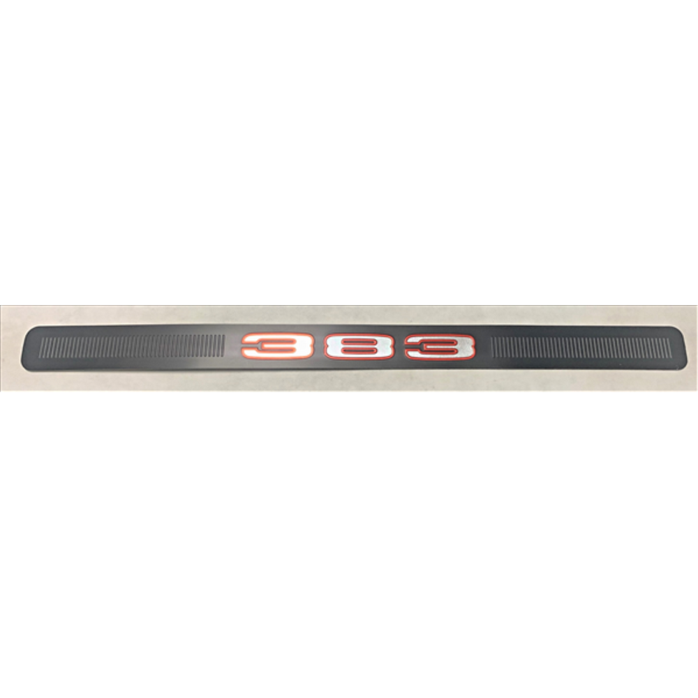 VC185 - Back-of-hood emblem, 1970 Road Runner and GTX, 383 lettering, reproduction. - Mopar emblem product image