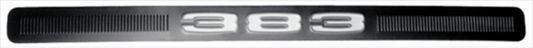 VC185 - Back-of-hood emblem, 1970 Road Runner and GTX, 383 lettering, reproduction.