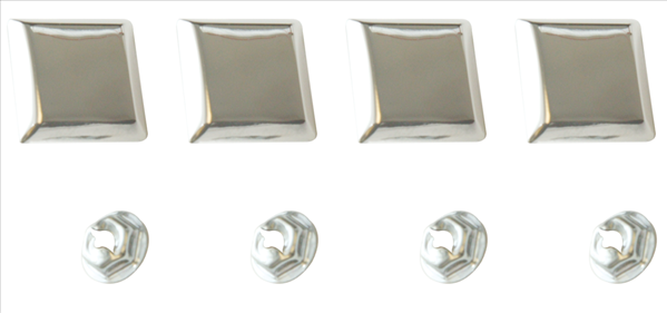 VC187SET - 1968-1969 Charger Door Panel Map Pocket Corner Trim Set of 4. - Mopar emblem product image
