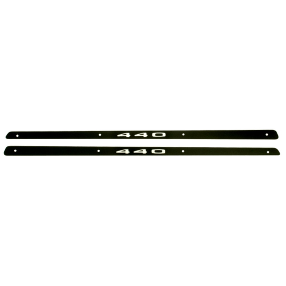 VC192 - 1968 GTX 440 Hood Call Out Inserts. Sold as a pair. - Mopar emblem product image