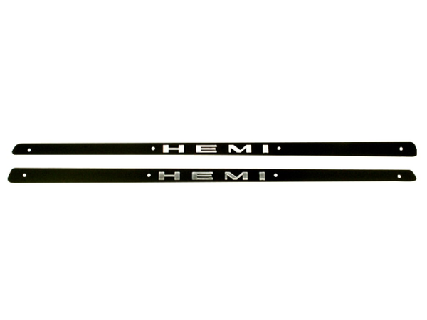 VC193 - 1968 GTX and Road Runner Hemi Hood Call Out Inserts. Sold as a pair. - Mopar emblem product image