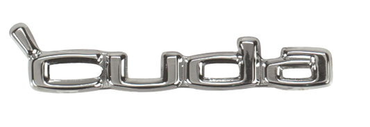 VC195 - 1970-1974 Cuda door panel emblems PAIR. Brushed finish with black edges.